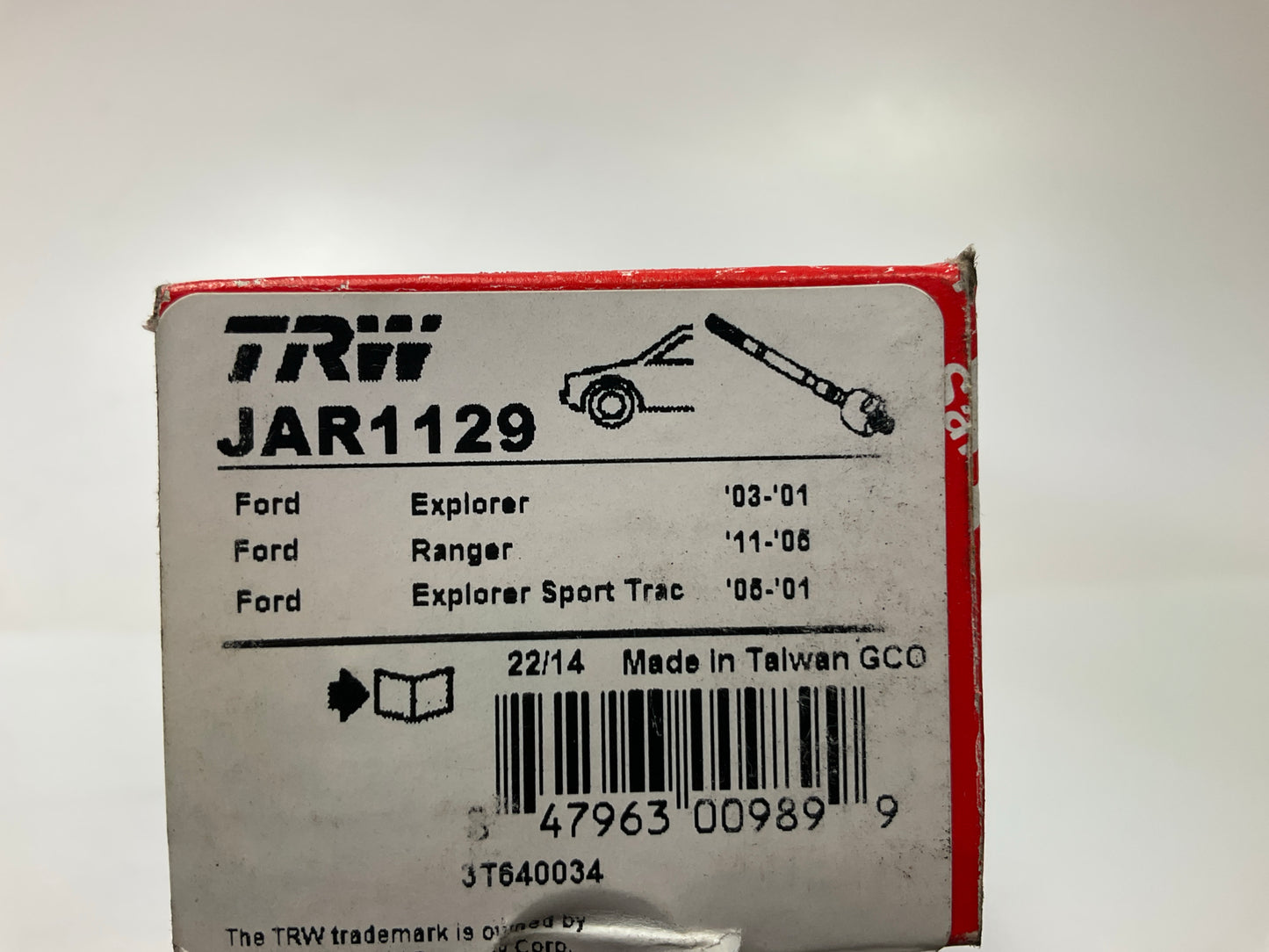 TRW JAR1129 Front Inner Steering Tie Rod End For 2001-2005 Explorer Sport Trac