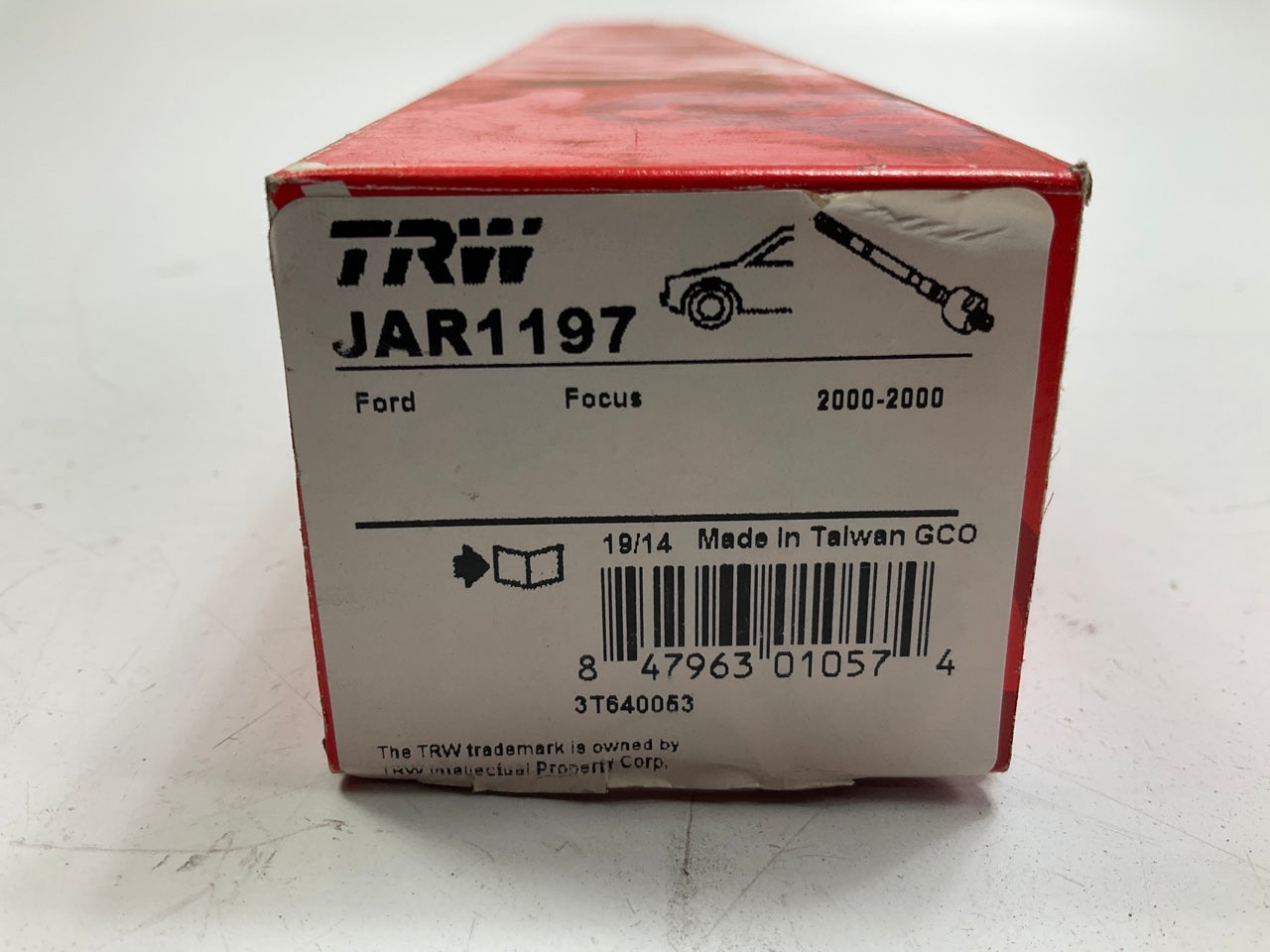 (2) TRW JAR1197 Front Inner Steering Tie Rod End For 2000 Ford Focus