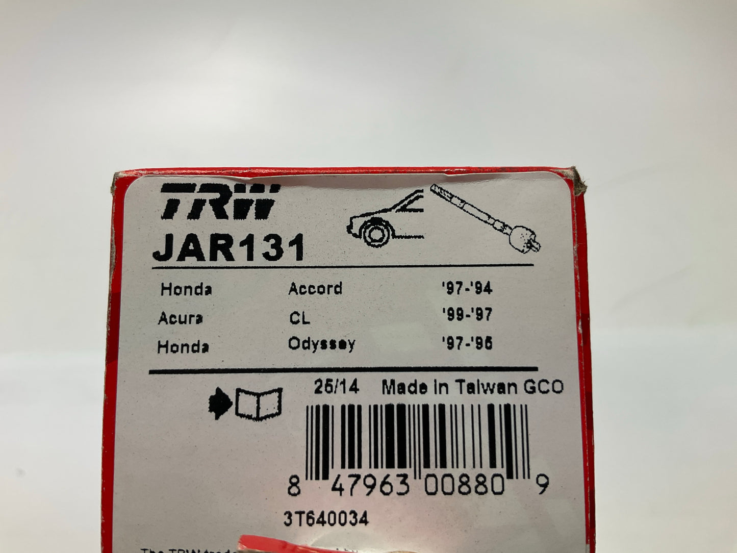 TRW JAR131 Front Inner Steering Tie Rod End
