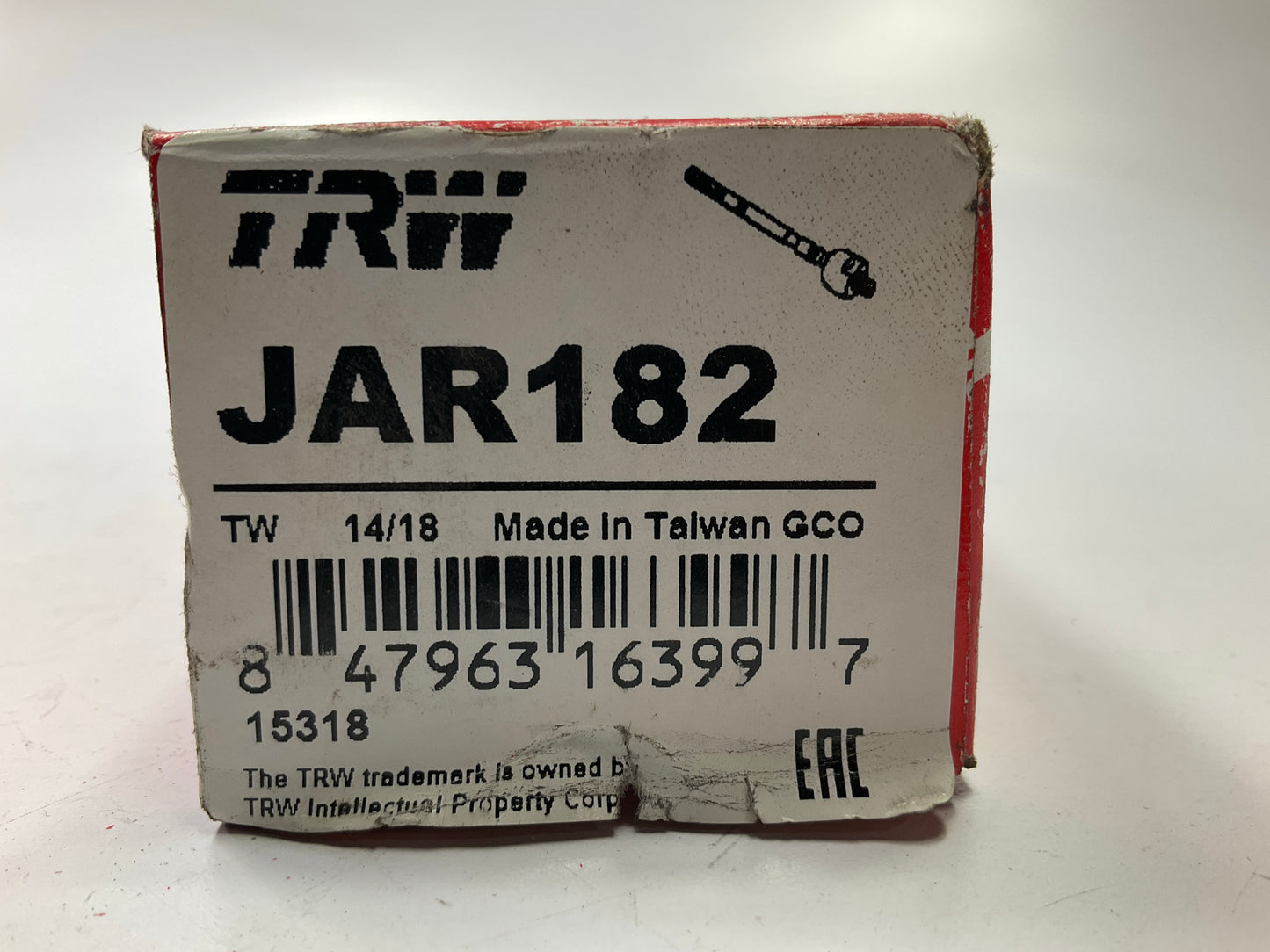 TRW JAR182 Front Inner Steering Tie Rod End For 1986-1989 Toyota Celica
