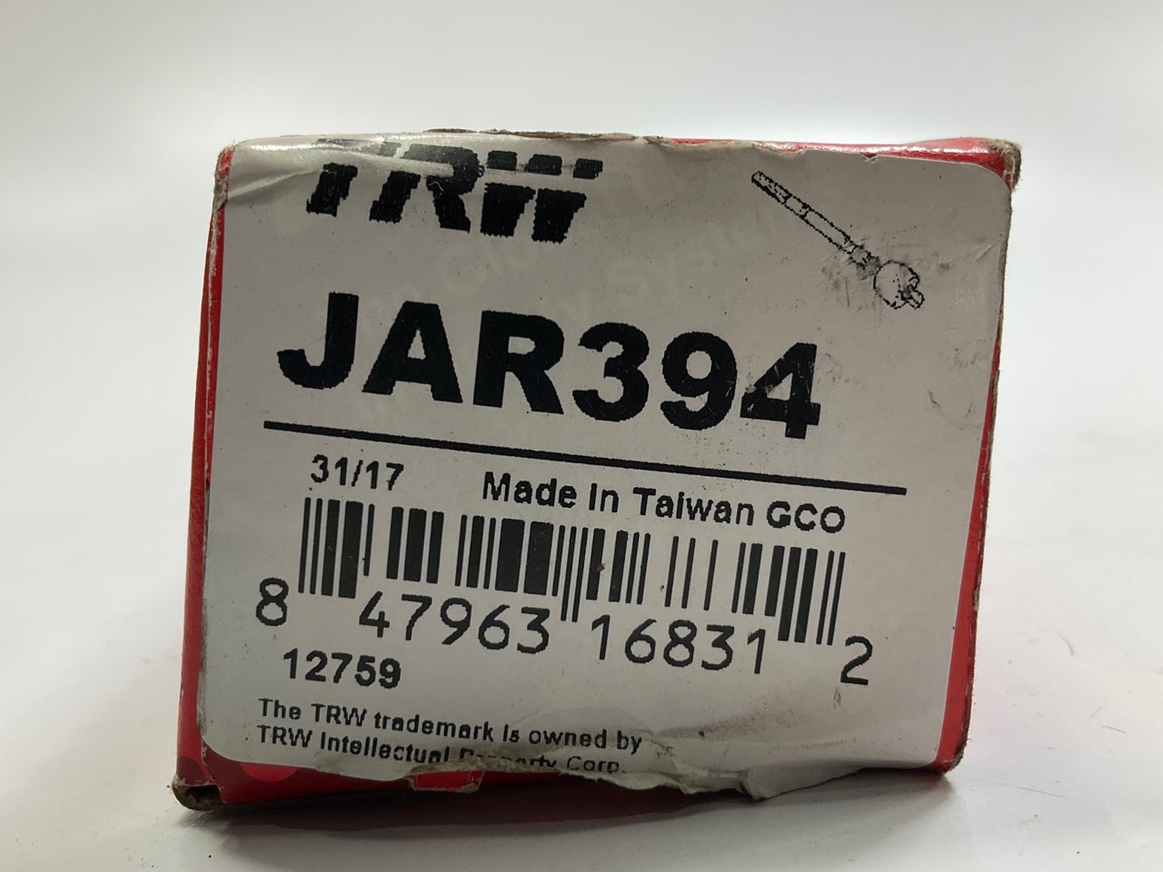 (2) TRW JAR394 Front Inner Steering Tie Rod End