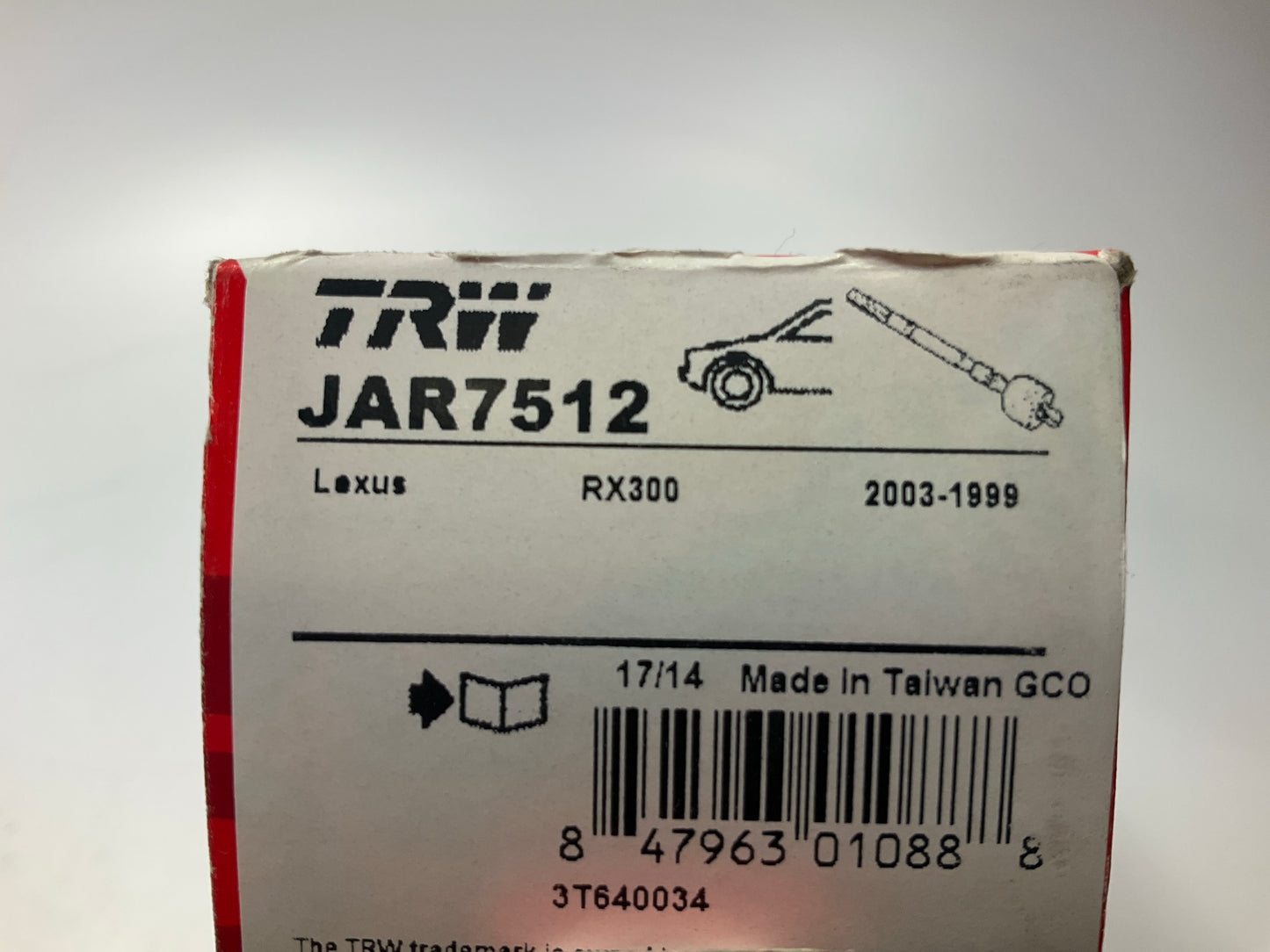 (2) TRW JAR7512 Front Inner Steering Tie Rod End For 1999-2003 Lexus RX300