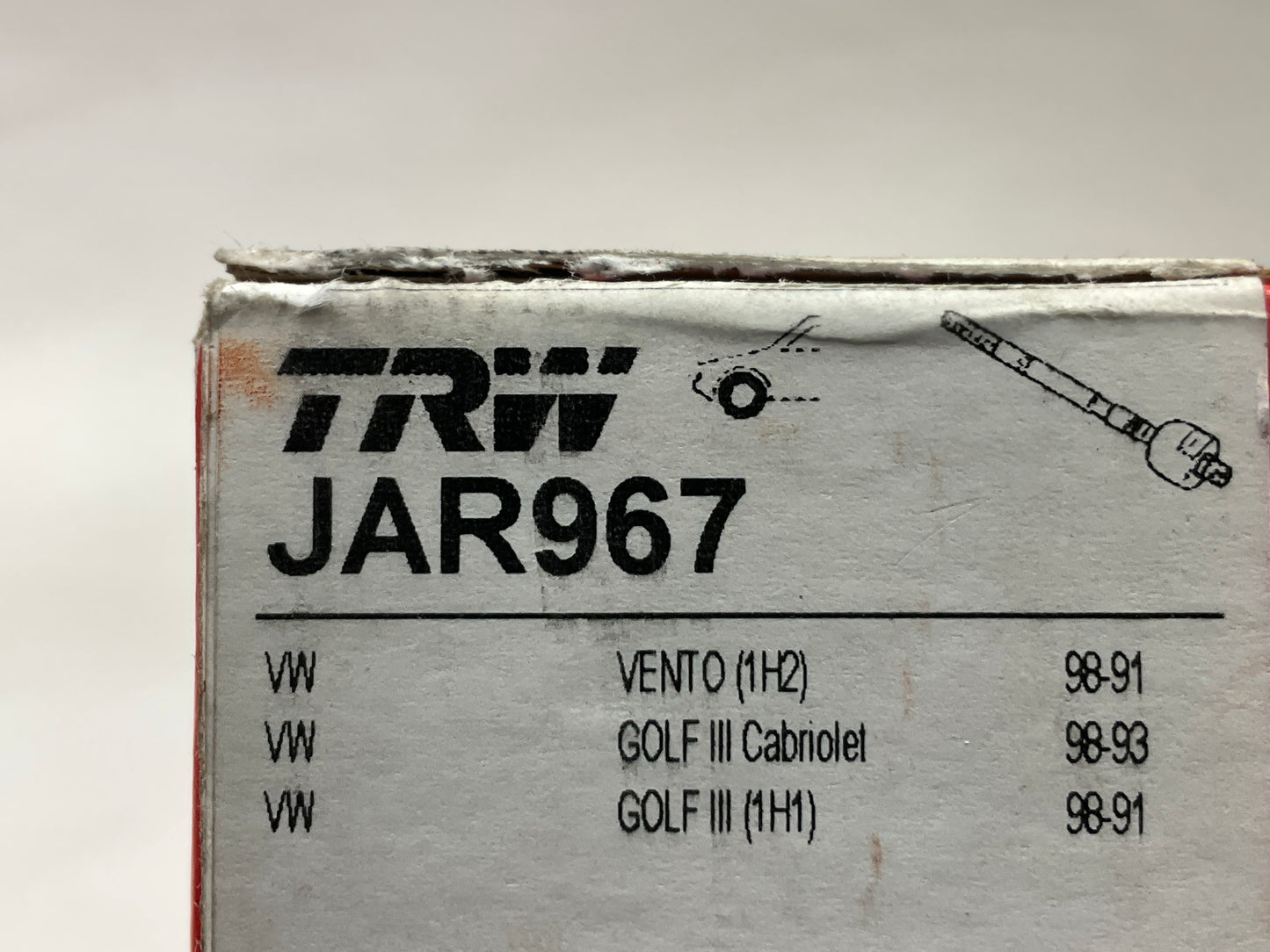 TRW JAR967 Front Inner Steering Tie Rod End For 1993-1999 VW Golf, Jetta