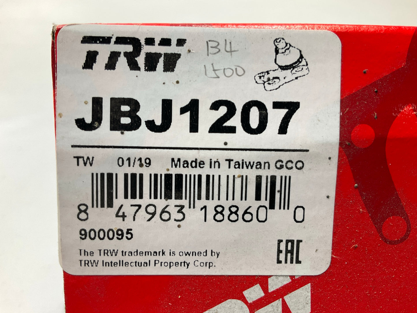 TRW JBJ1207 Front Lower Ball Joint For 2002-10 Ram 1500, 2008-2013 Ram 2500 3500