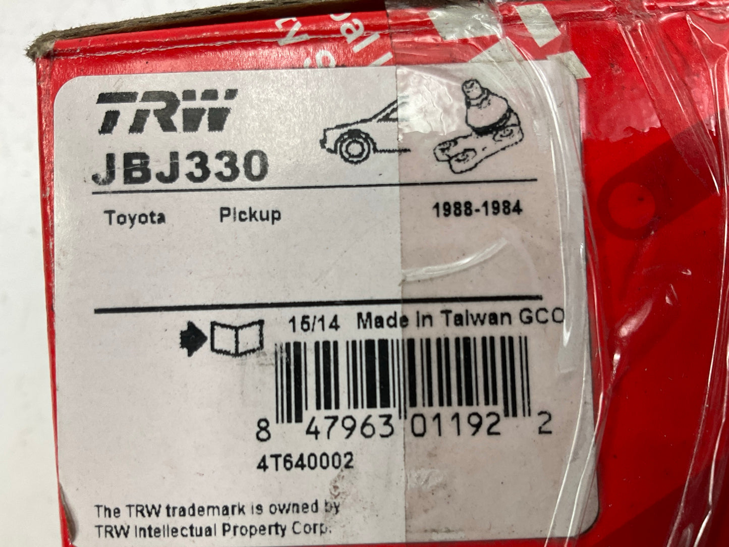 (2) TRW JBJ330 Front Lower Ball Joint For 1984-1988 Toyota Pickup RWD