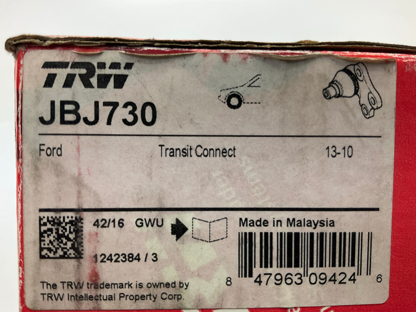 TRW JBJ730 Front Lower Suspension Ball Joint For 2010-2013 Ford Transit Connect