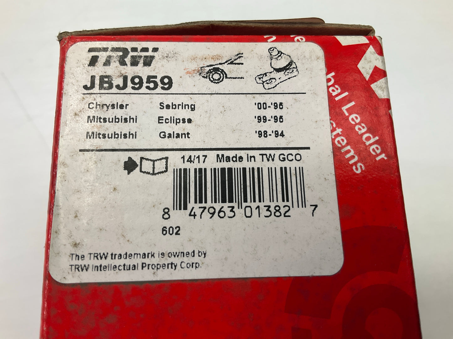 TRW JBJ959 Front Upper Suspension Ball Joint For 1995-2000 Sebring, Avenger