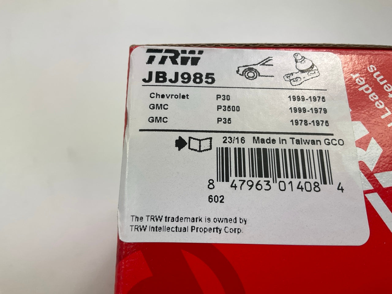 (2) TRW JBJ985 Front Upper Suspension Ball Joint