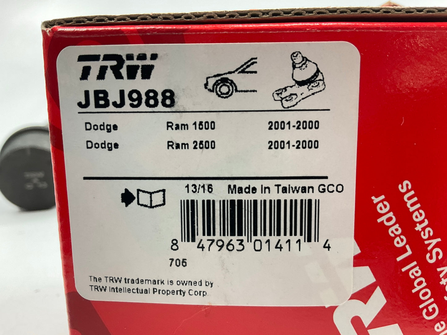 TRW JBJ988 Front Lower Ball Joint, Adjustable For 2000-2001 Ram 1500 2500 4WD