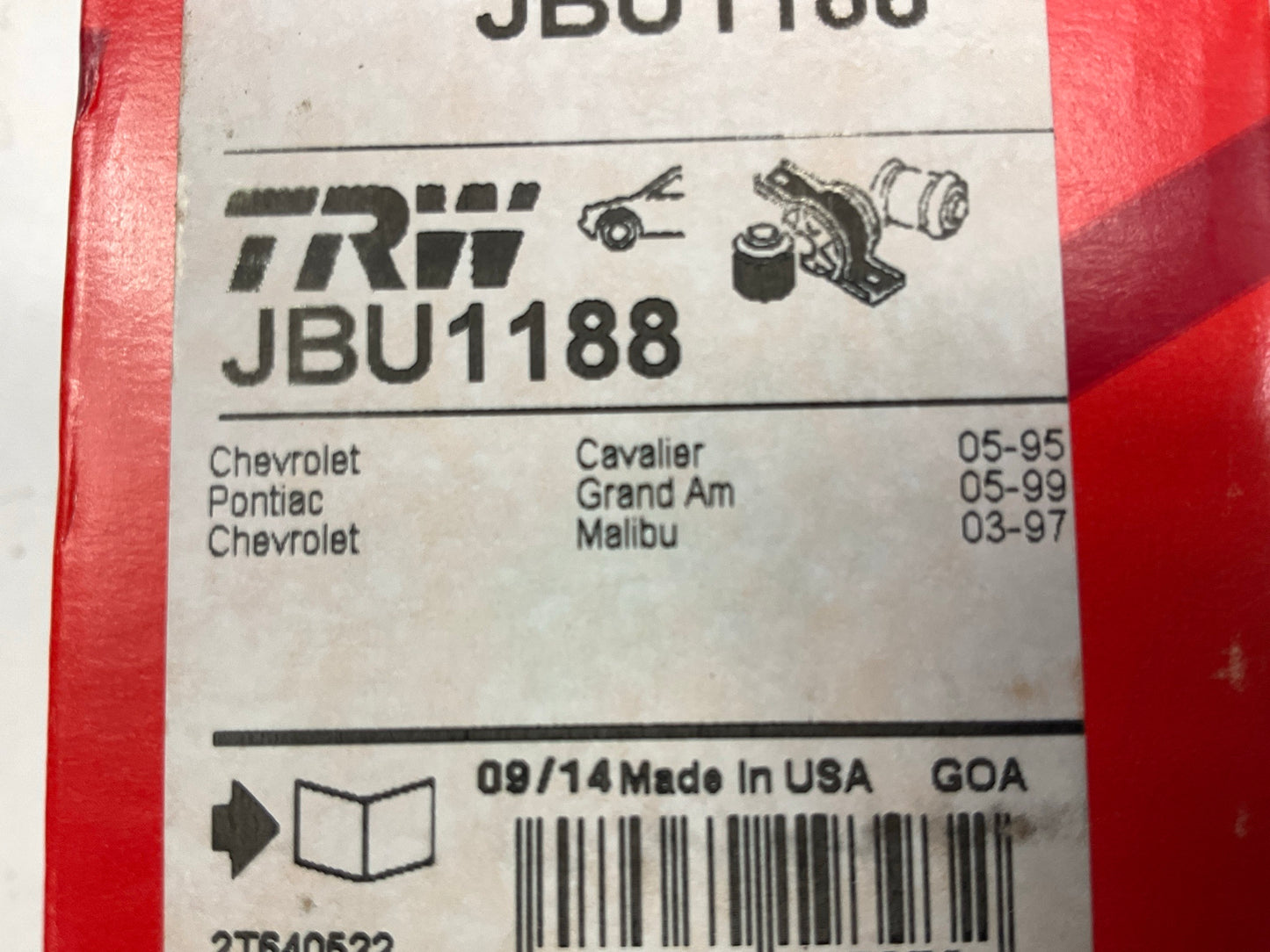 TRW JBU1188 Suspension Stabilizer Sway Bar Bushings, Front