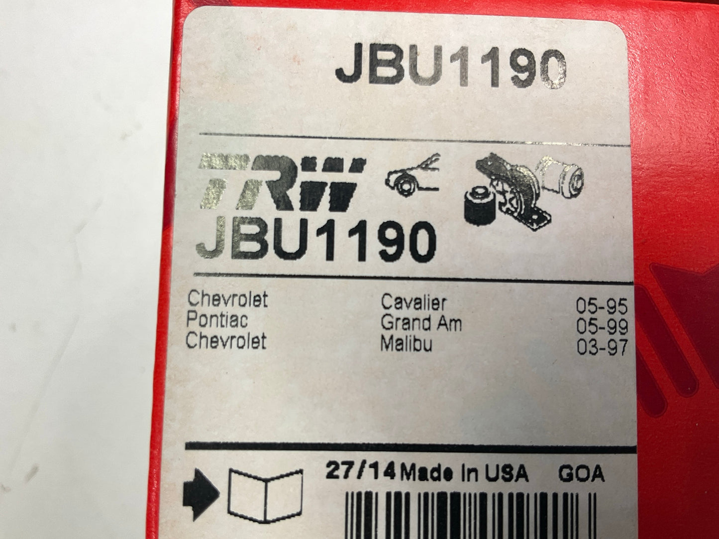 TRW JBU1190 Front Suspension Stabilizer Sway Bar Bushing Kit