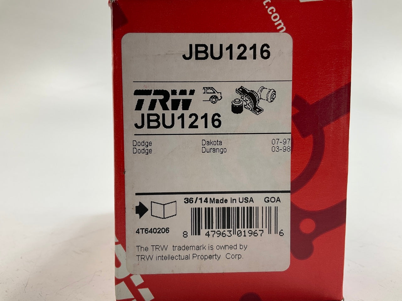 TRW JBU1216 Rear Stabilizer Sway Bar Bushings For 1998-2002 Dodge Durango