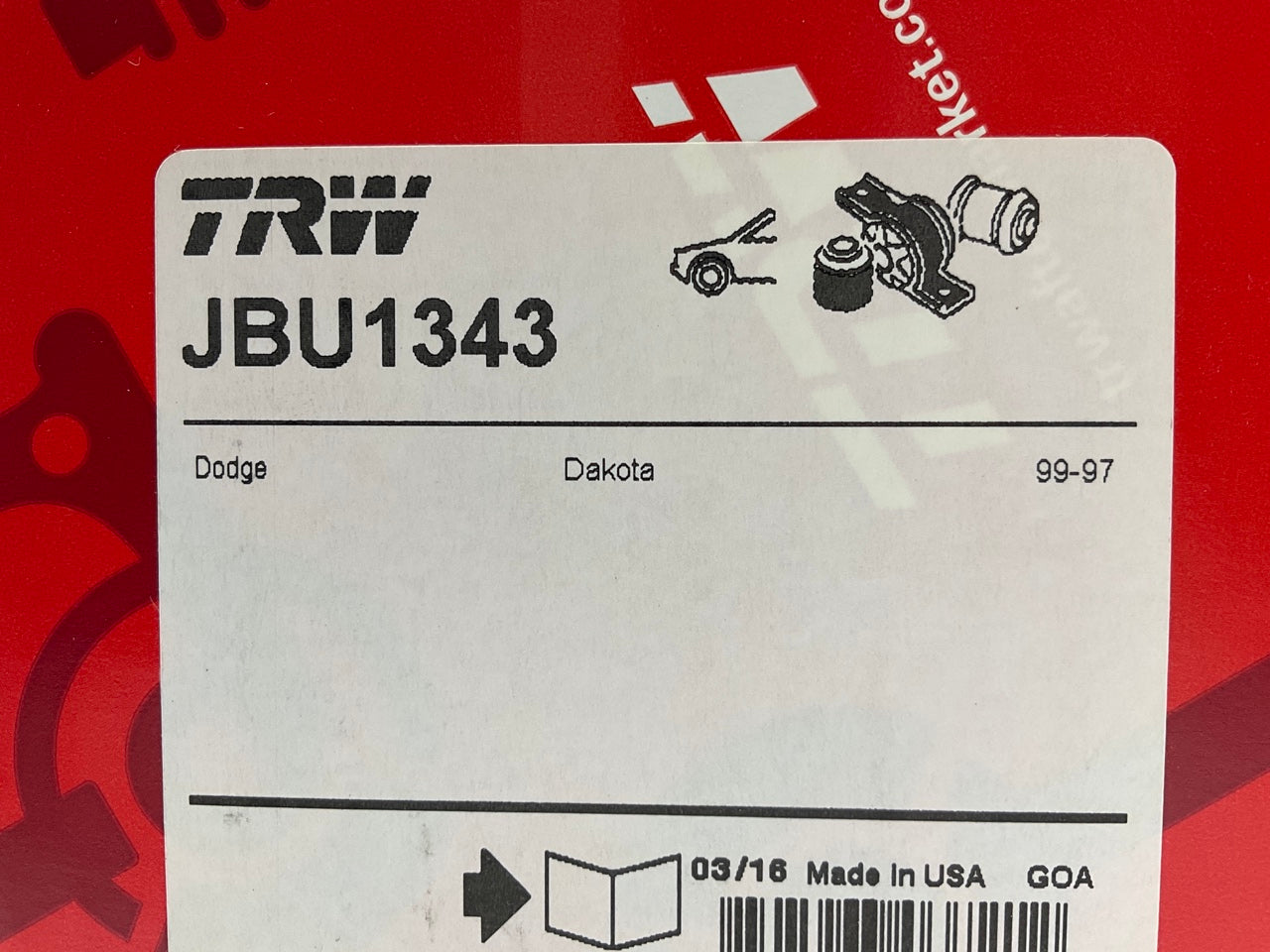 TRW JBU1343 Front Suspension Stabilizer Sway Bar Bushing Kit