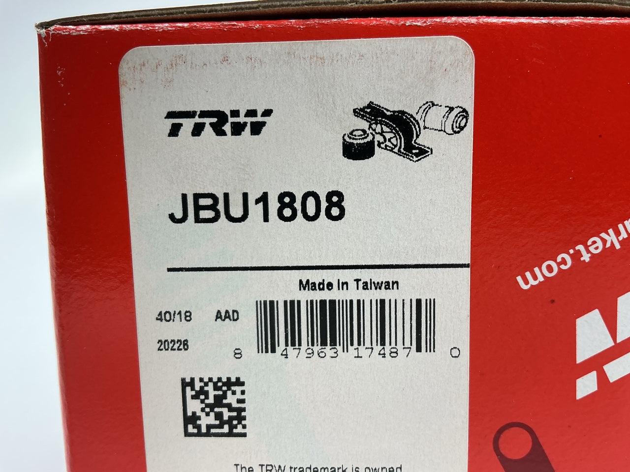 (2) TRW JBU1808 Suspension Control Arm Bushing, Front Lower Outer