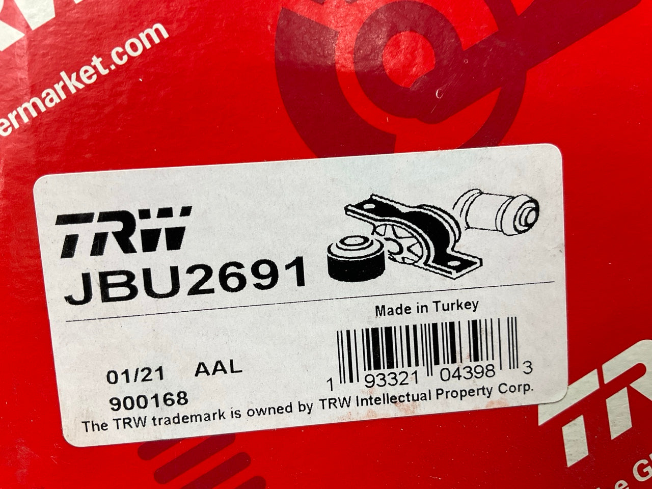 (2) TRW JBU2691 Front Lower Control Arm Rearward Bushing - 07-21 Toyota Tundra