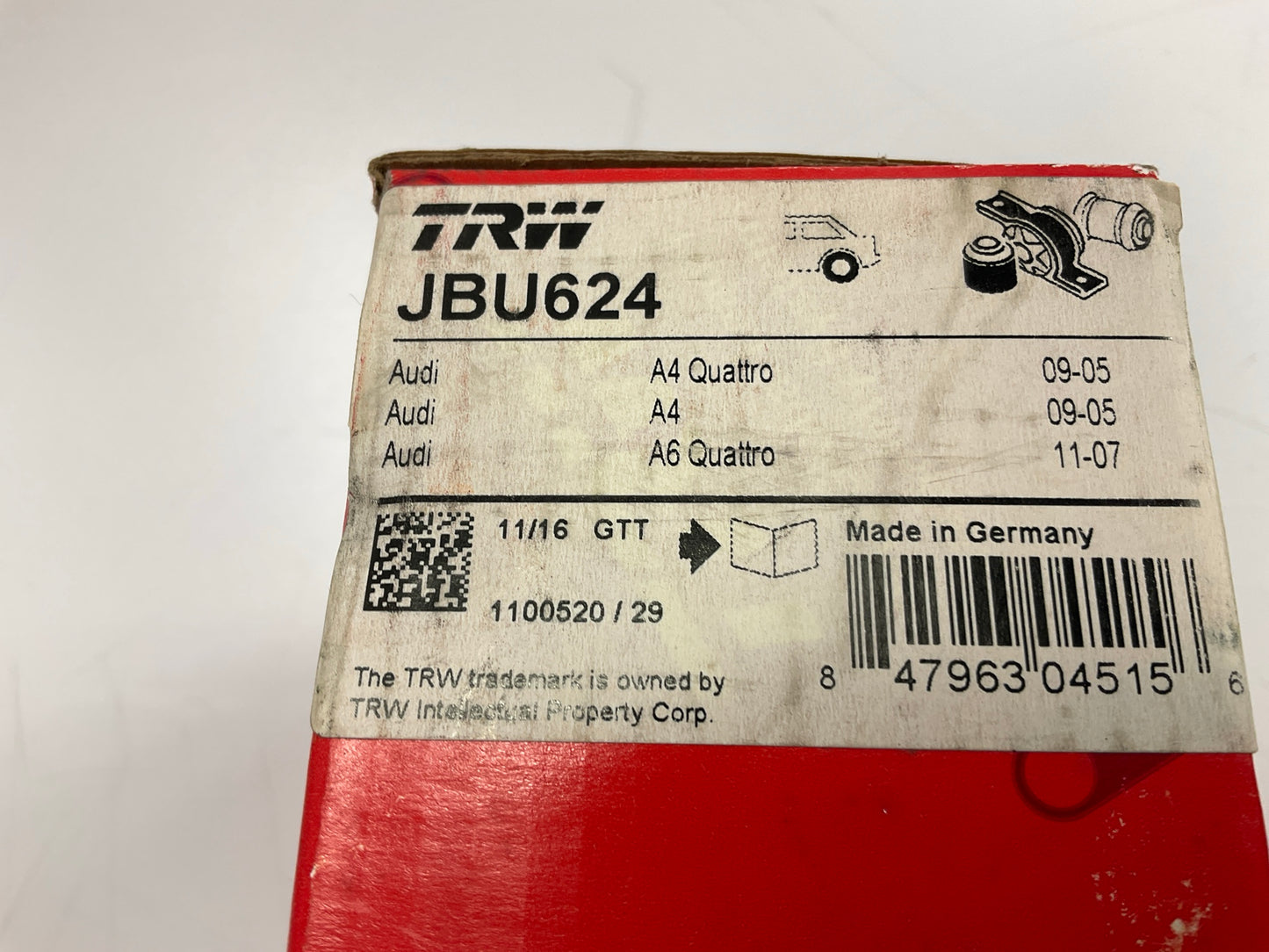 (2) TRW JBU624 Rear Lower Rearward Inner Control Arm Bushing