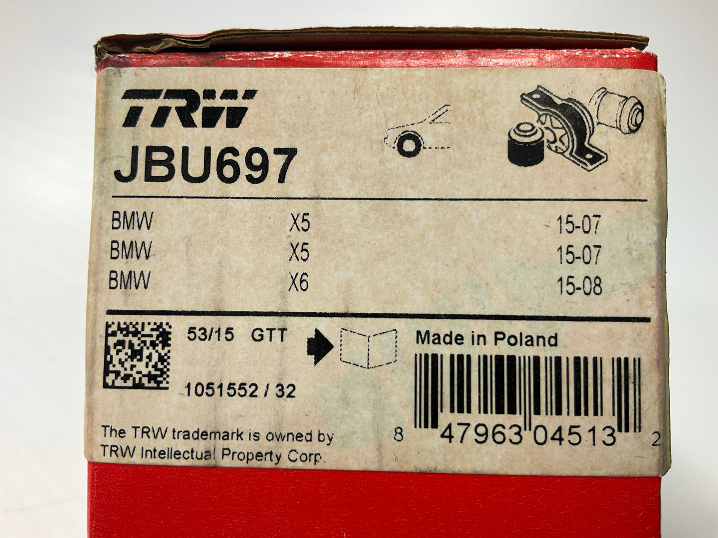 TRW JBU697 Front Suspension Control Arm Bushing