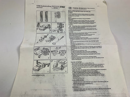 TRW JCS146T Front Coil Springs For 1998-2001 Kia Sephia, 2000-04 Spectra