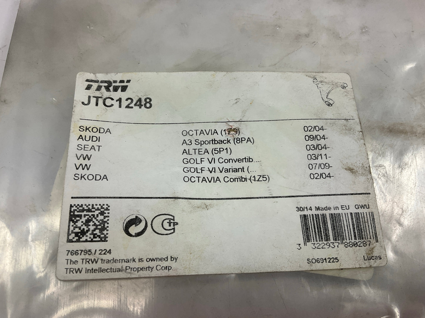TRW JTC1248 Front Right Lower Control Arm
