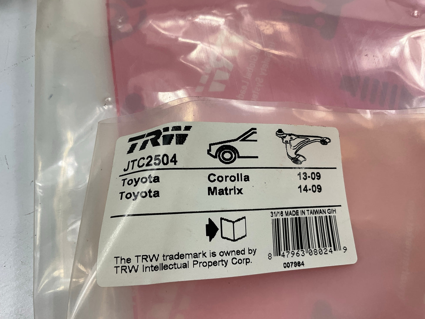 TRW JTC2504 Front Right Lower Control Arm For 2009-2013 Toyota Corolla