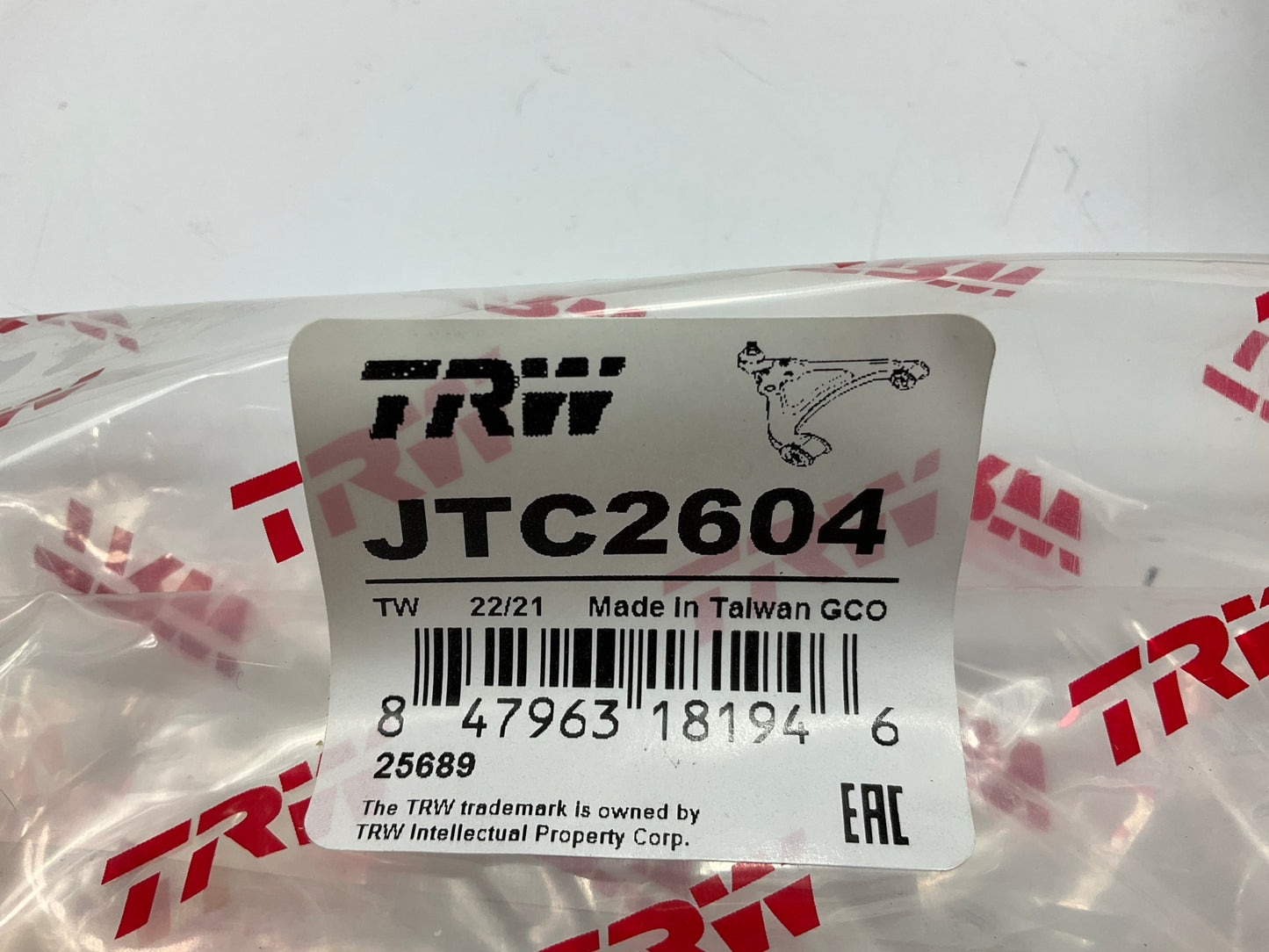 TRW JTC2604 Suspension Control Arm & Ball Joint Assembly, Front Right Upper