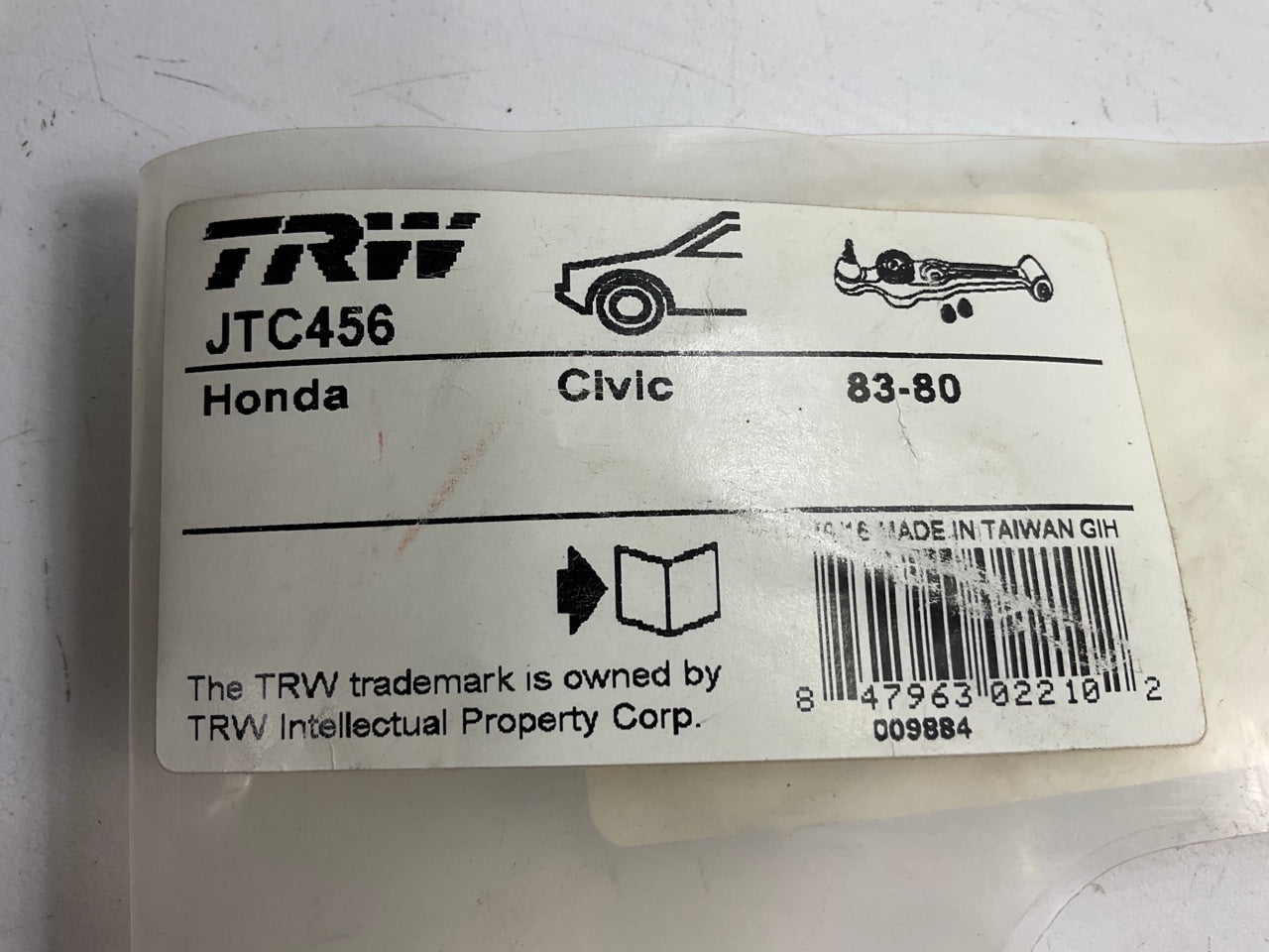 TRW JTC456 Front Lower Control Arm & Ball Joint Assembly For 1980-83 Honda Civic