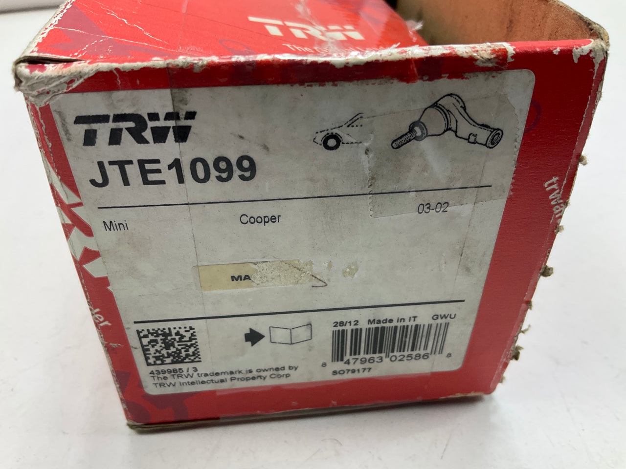 MISSING NUT - TRW JTE1099 Front Left Outer Steering Tie Rod End