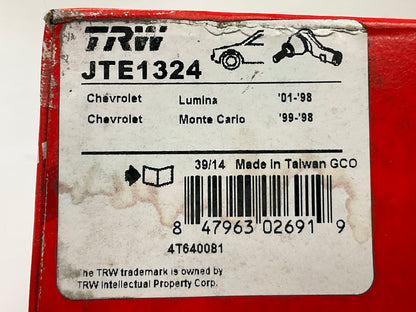 (2) TRW JTE1324-2 Front Outer Steering Tie Rod End