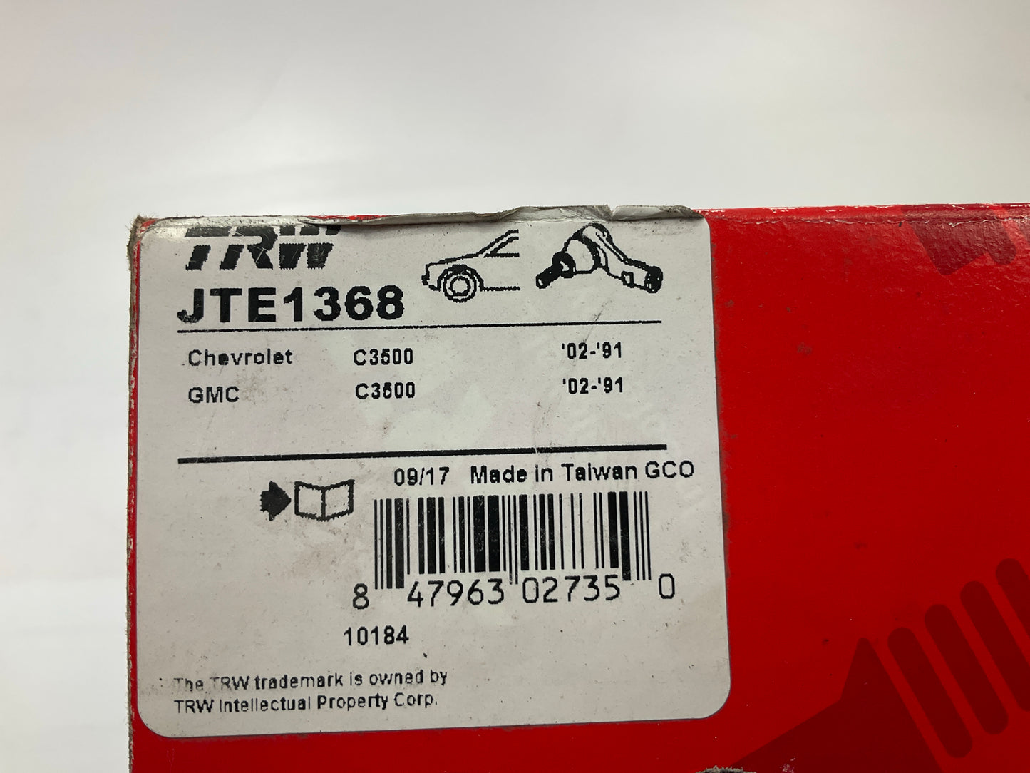 TRW JTE1368 Front Left Outer Steering Tie Rod End