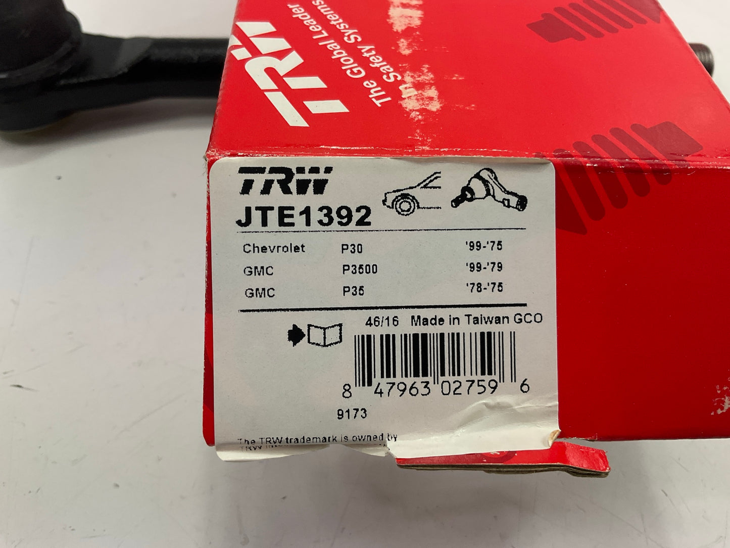 (2) TRW JTE1392 Front Outer Steering Tie Rod End  ''Motor Home Chassis''