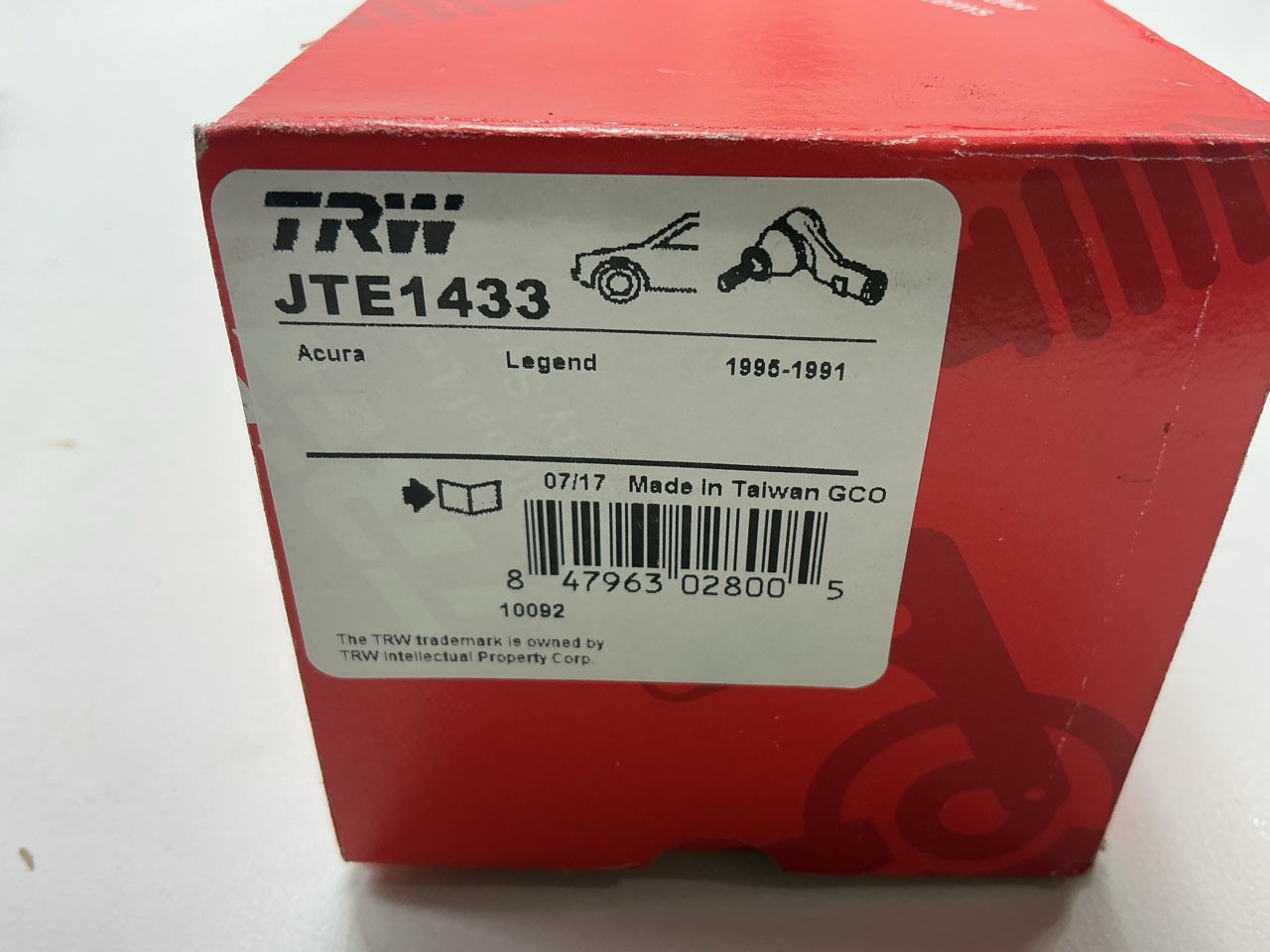 TRW JTE1433 Front Left Outer Steering Tie Rod End For 1991-1995 Acura Legend