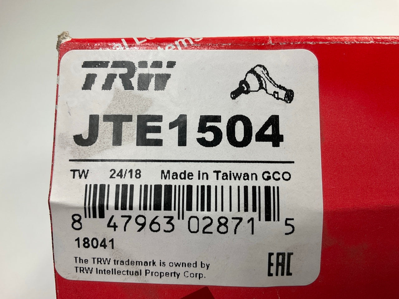 TRW JTE1504 Left Outer Steering Tie Rod End - 1980-1996 Ford F-150 2WD (RWD)