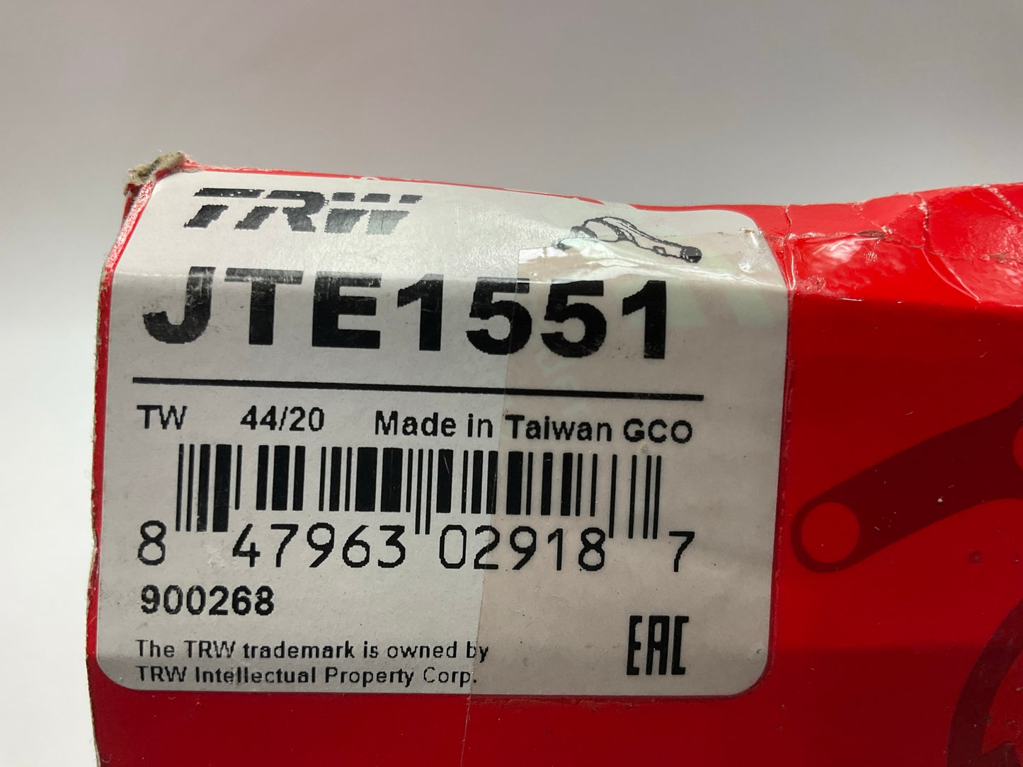 TRW JTE1551 Front Left Steering Tie Rod End - 1992-2002 Ford E-150 Econoline Van