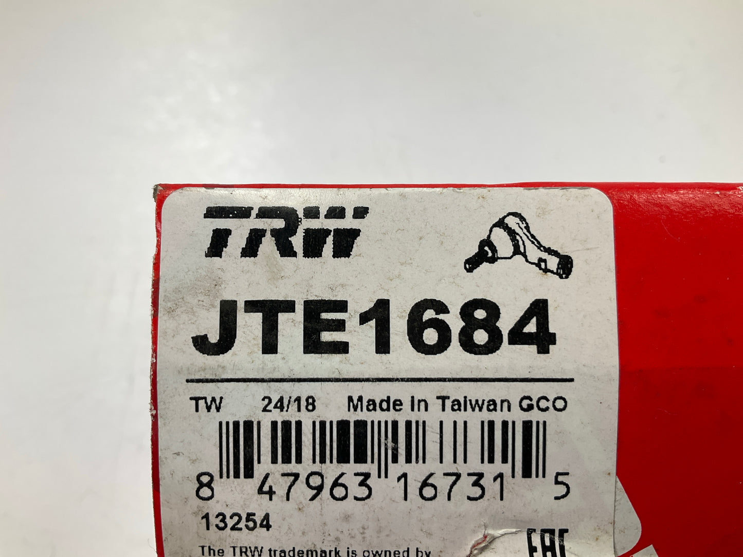 TRW JTE1684 Front Outer Steering Tie Rod End For 1984-1987 Pontiac Fiero