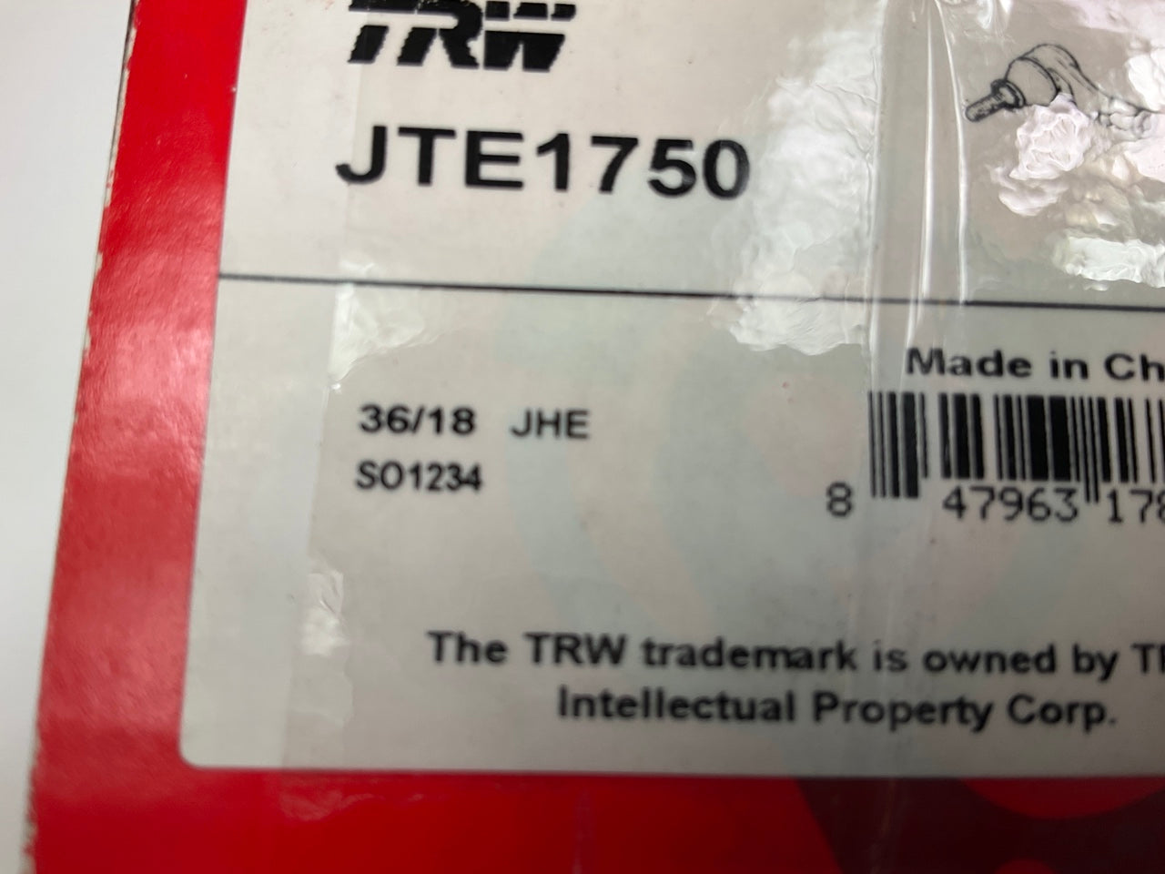 TRW JTE1750 Front Outer Steering Tie Rod End