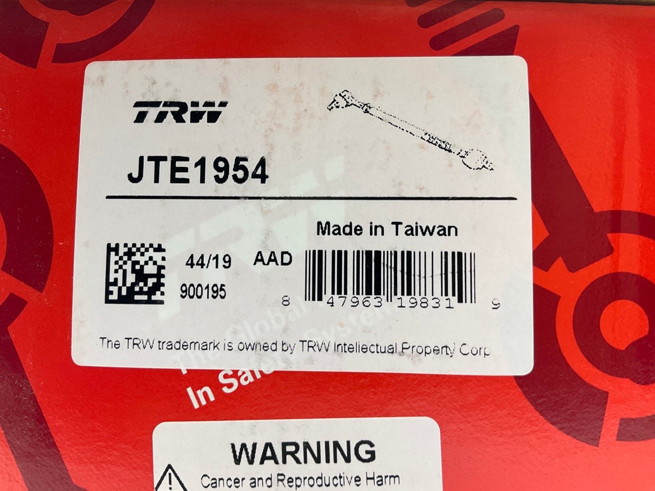 (2) TRW JTE1954 Front Outer Steering Tie Rod End