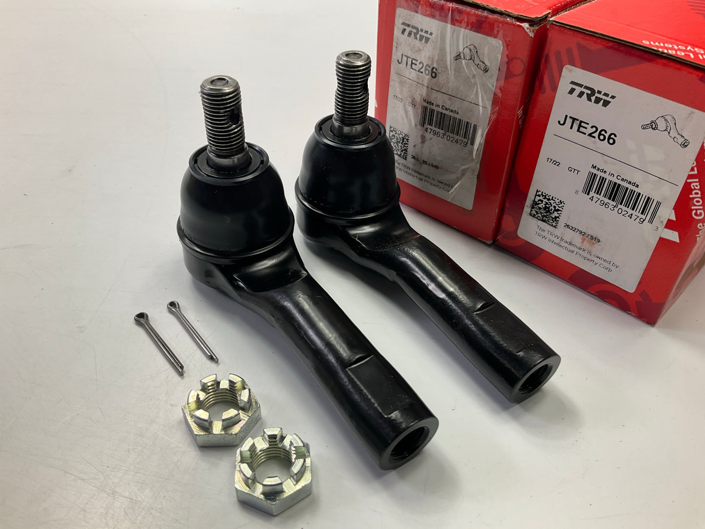 (2) TRW JTE266 Front Outer Steering Tie Rod End For 1987-2006 Nissan Sentra