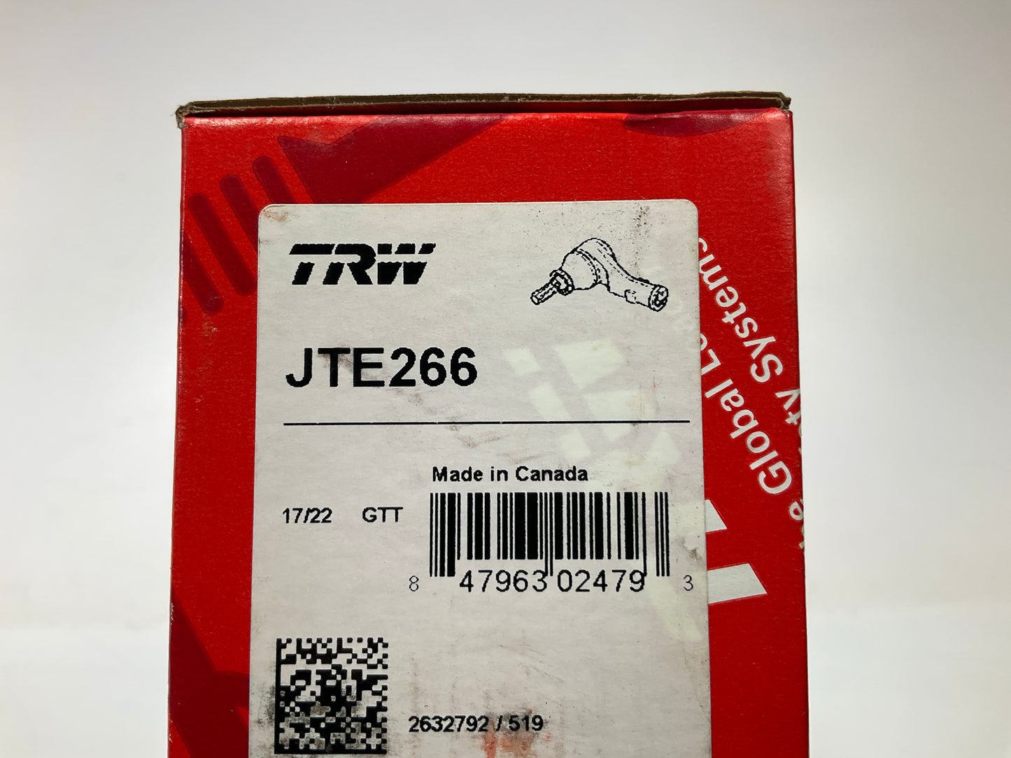 (2) TRW JTE266 Front Outer Steering Tie Rod End For 1987-2006 Nissan Sentra