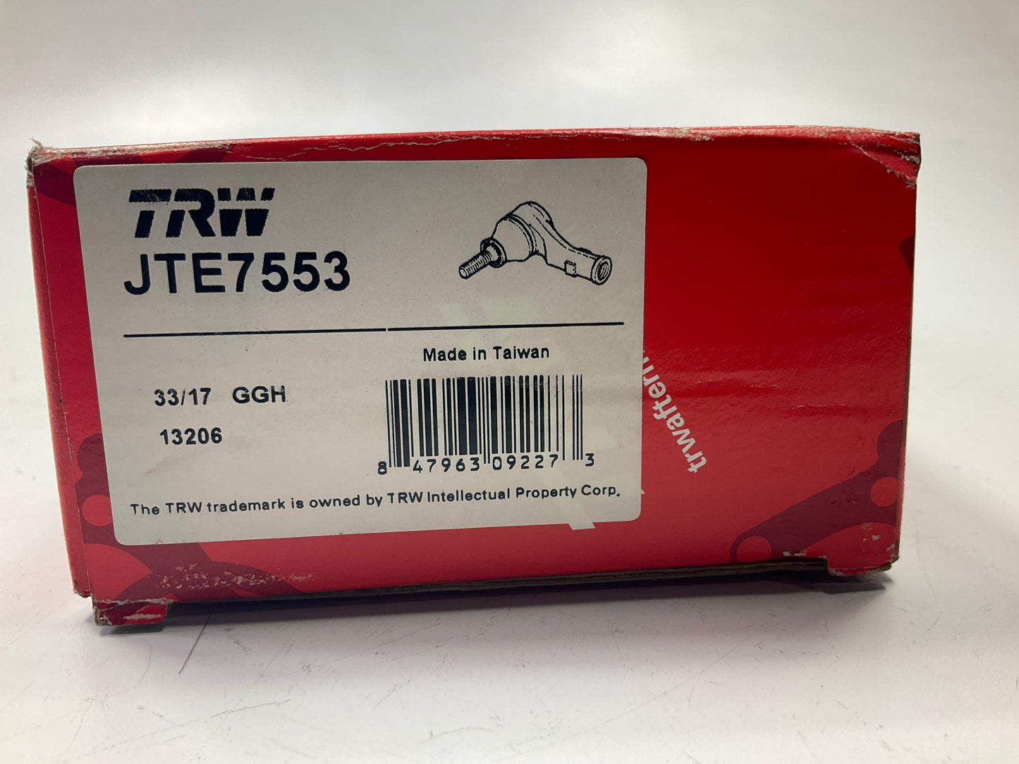 TRW JTE7553 Left Outer Steering Tie Rod End For 2001-2003 Toyota Prius