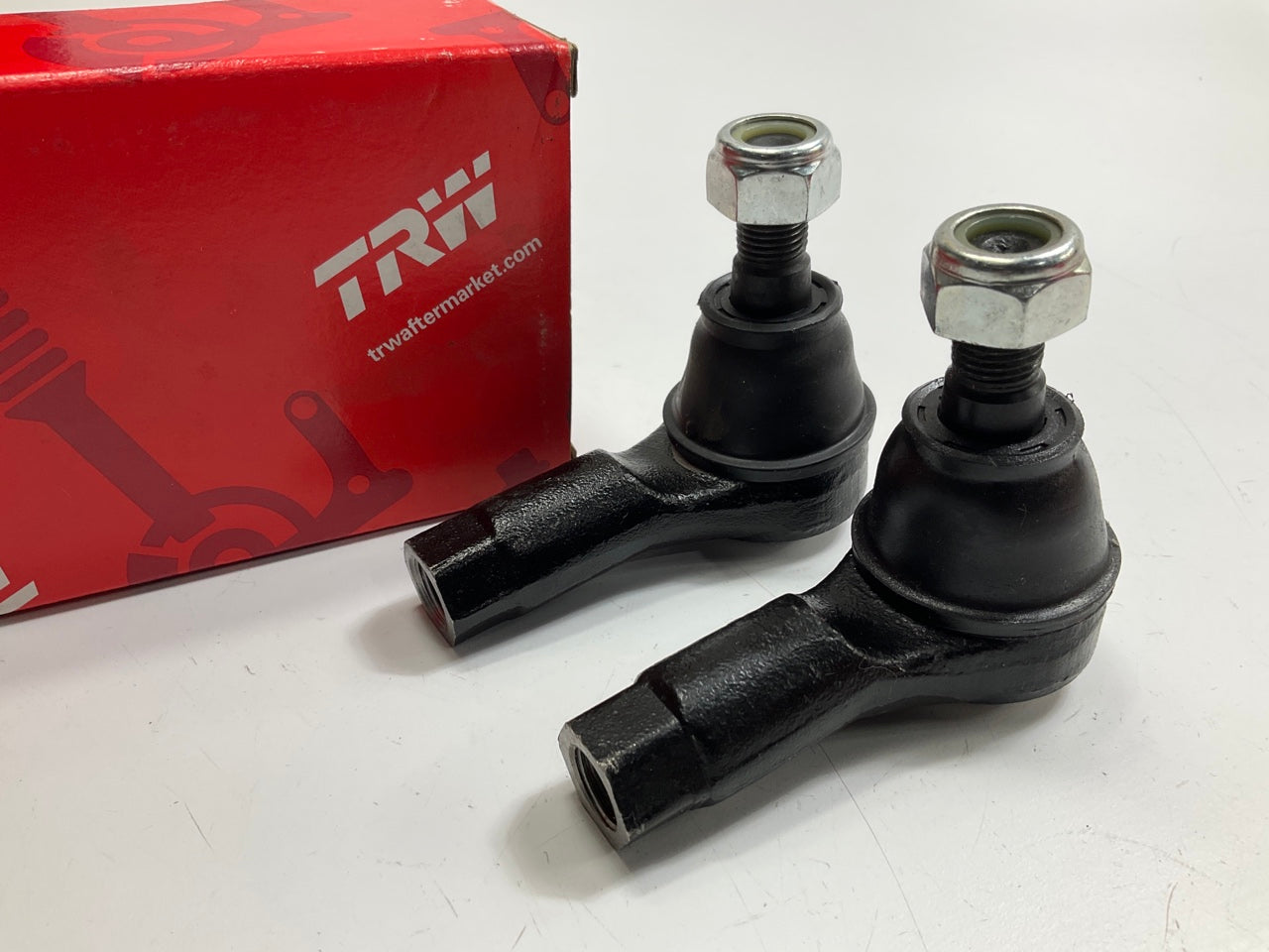(2) TRW JTE7592 Front Outer Steering Tie Rod End For 1994-1997 Ford Aspire