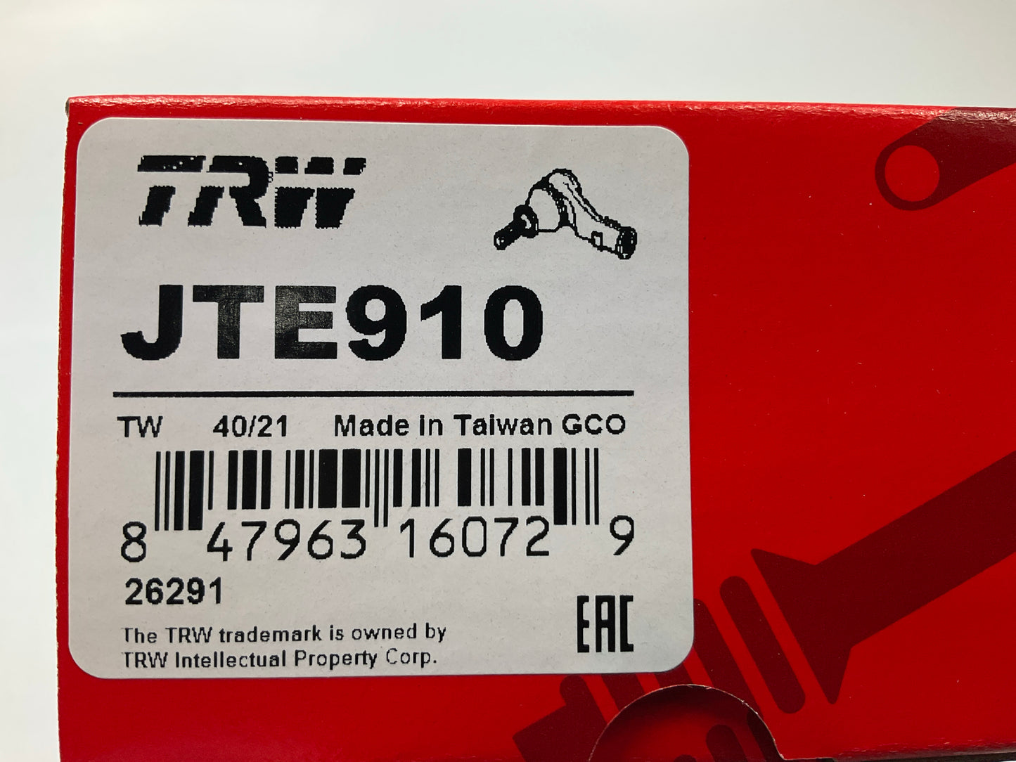 TRW JTE910 Left Outer Steering Tie Rod End - 2001-2005 BMW 325xi 330xi AWD