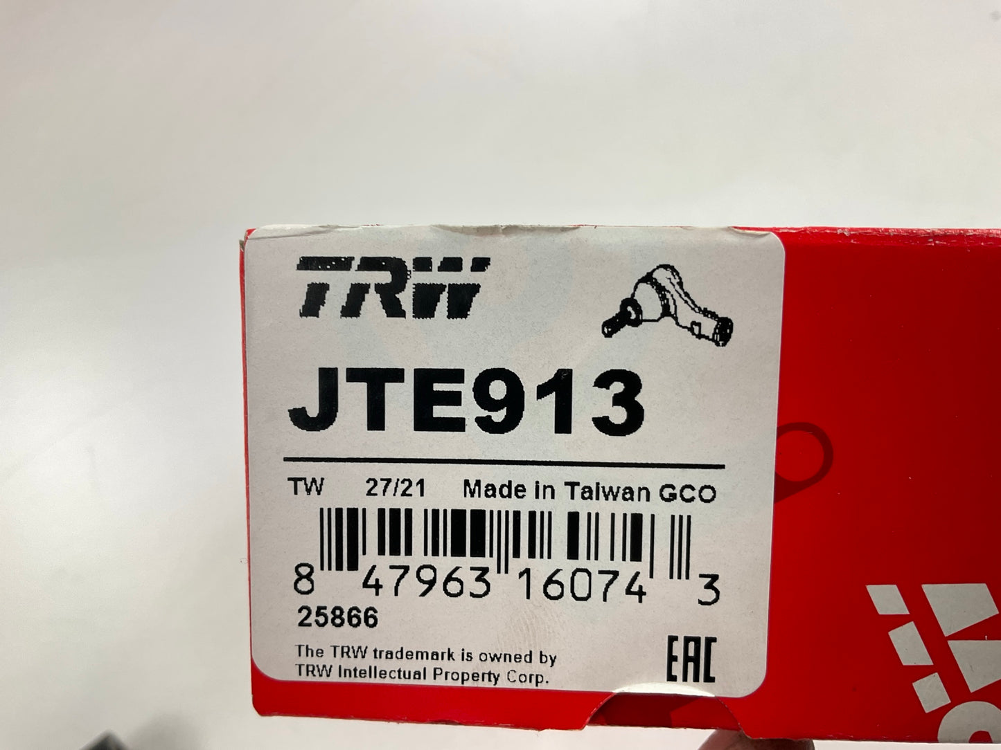 (2) TRW JTE913 Front Outer Steering Tie Rod End - 2007-2011 Honda CR-V USA BUILT