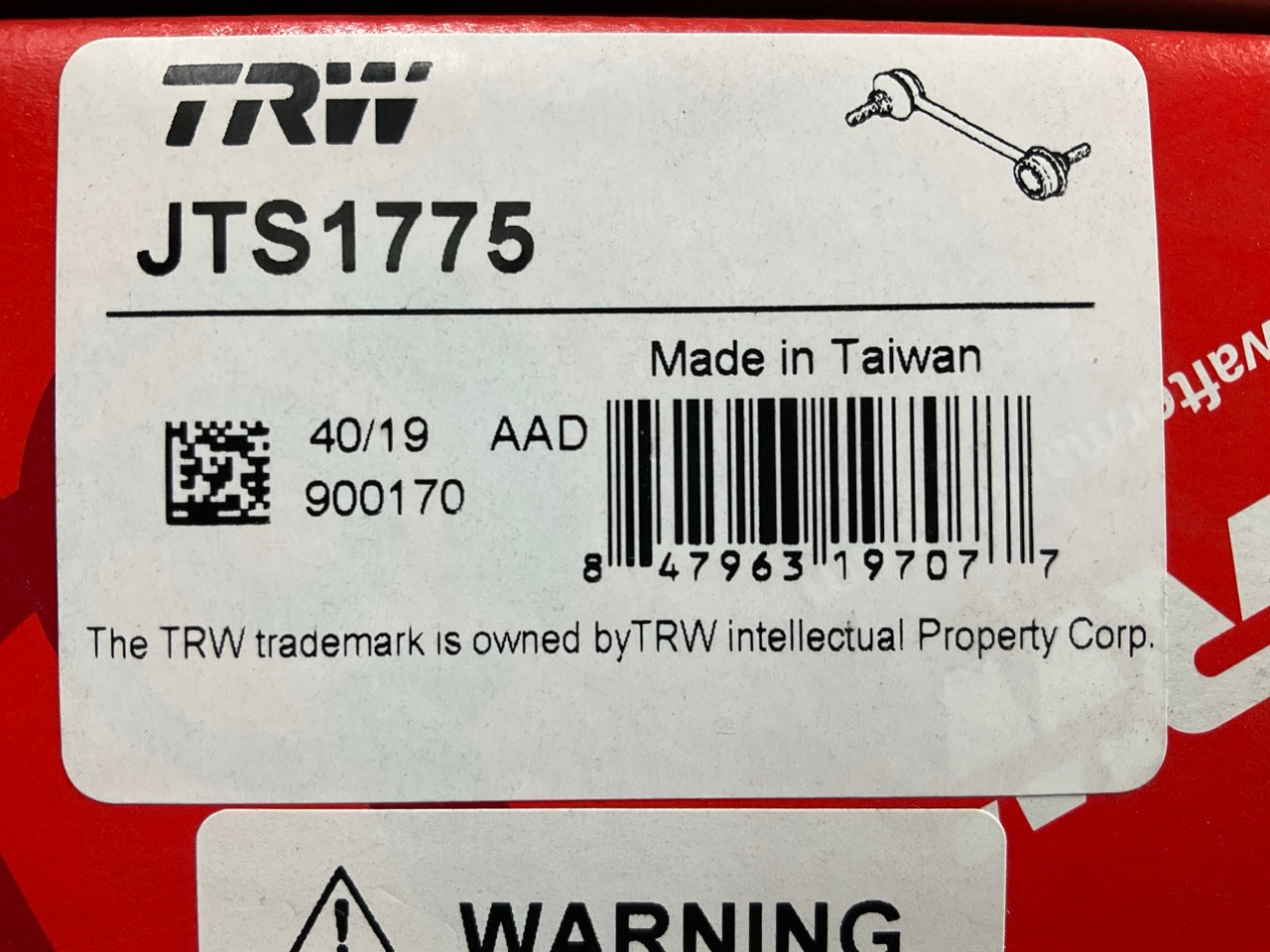 TRW JTS1775 Rear Left Suspension Stabilizer Sway Bar Link Kit