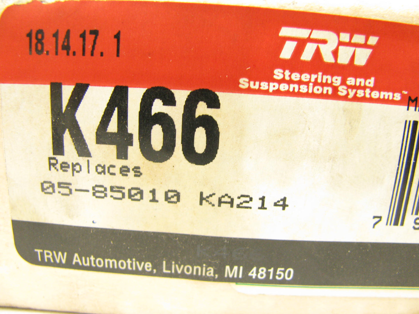 TRW K466 King Pin Bolt King Pin Set - 1962-1966 Ford F-350, 1965-76 P-series Van