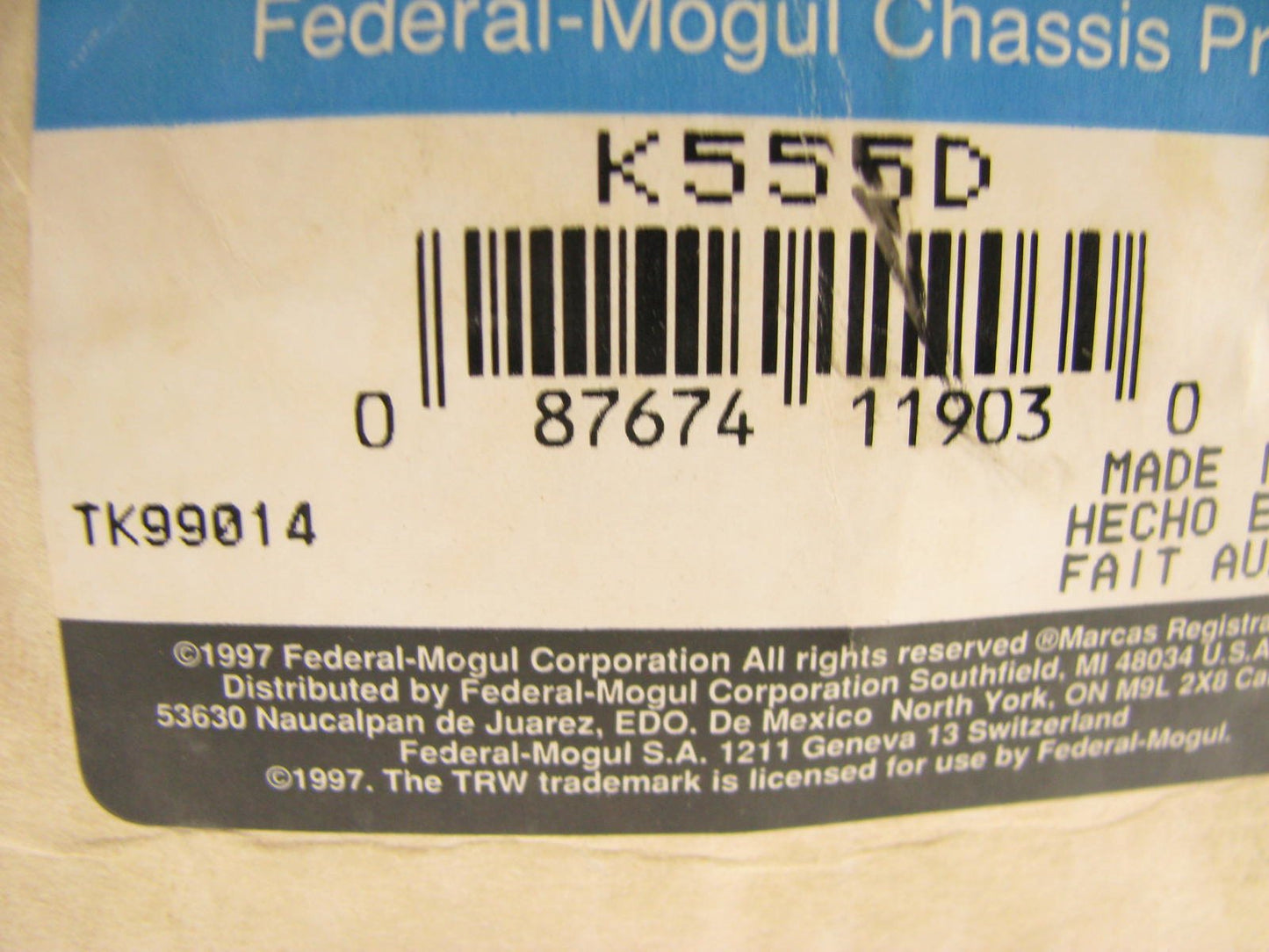 TRW K555D Steering King Pin Set - 1.609'' X 9.16'' King Pin 8583N