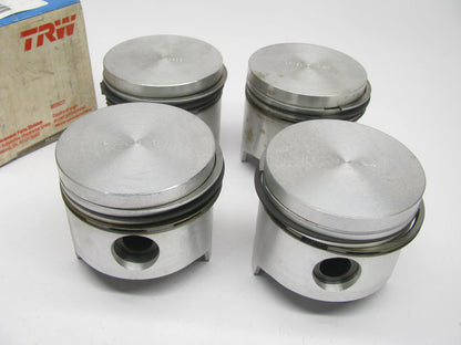 (4) TRW L1287KF Engine Piston W/ Rings 1970-1974 Fiat 1438cc
