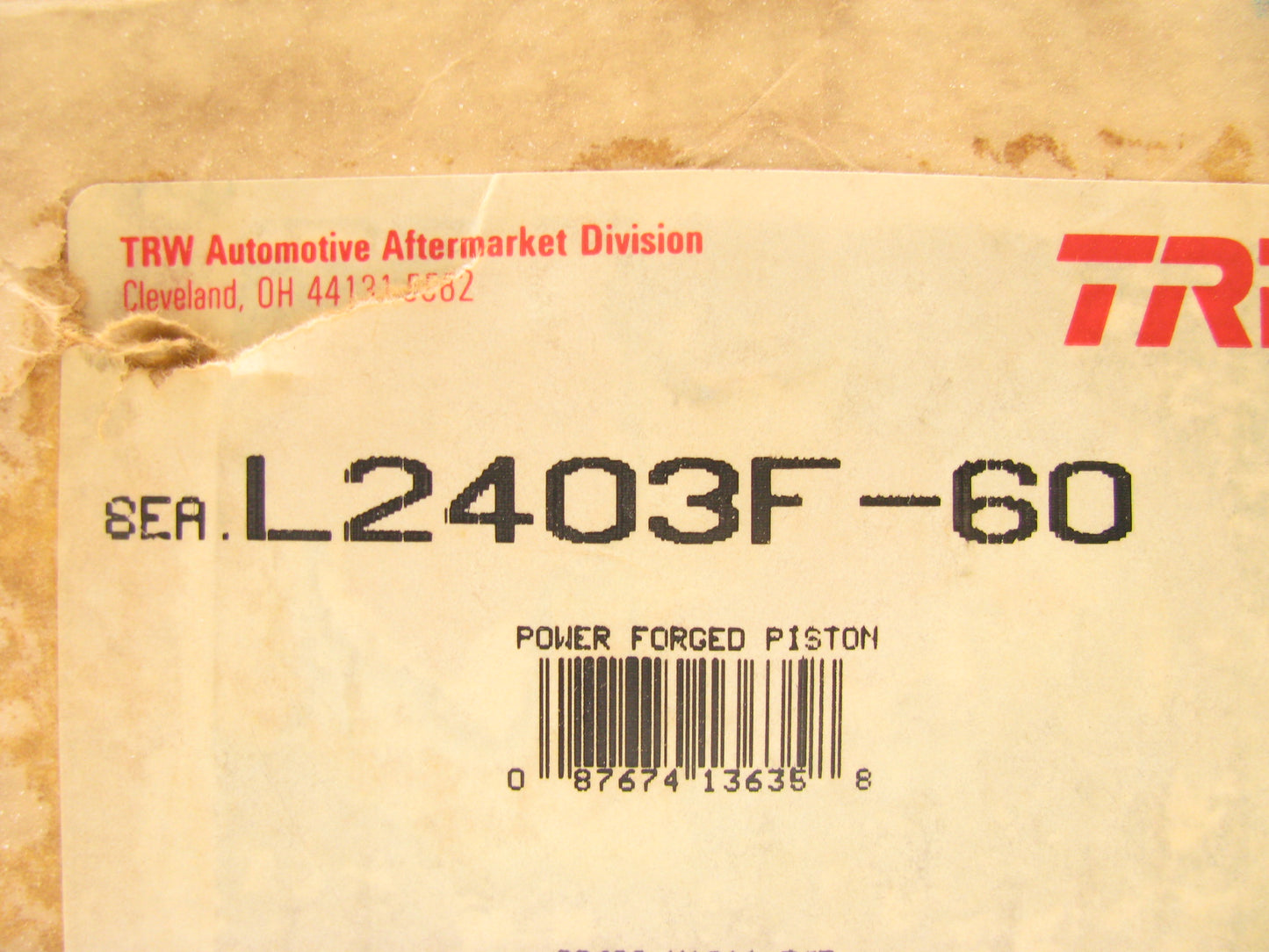 (8) TRW L2403F Forged Engine Piston .060'' 1975-1986 Chevrolet 350-V8