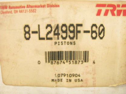 (8) TRW L2499F-60 Forged Engine Pistons .060'' 1982-1984 Oldsmobile 307 V8