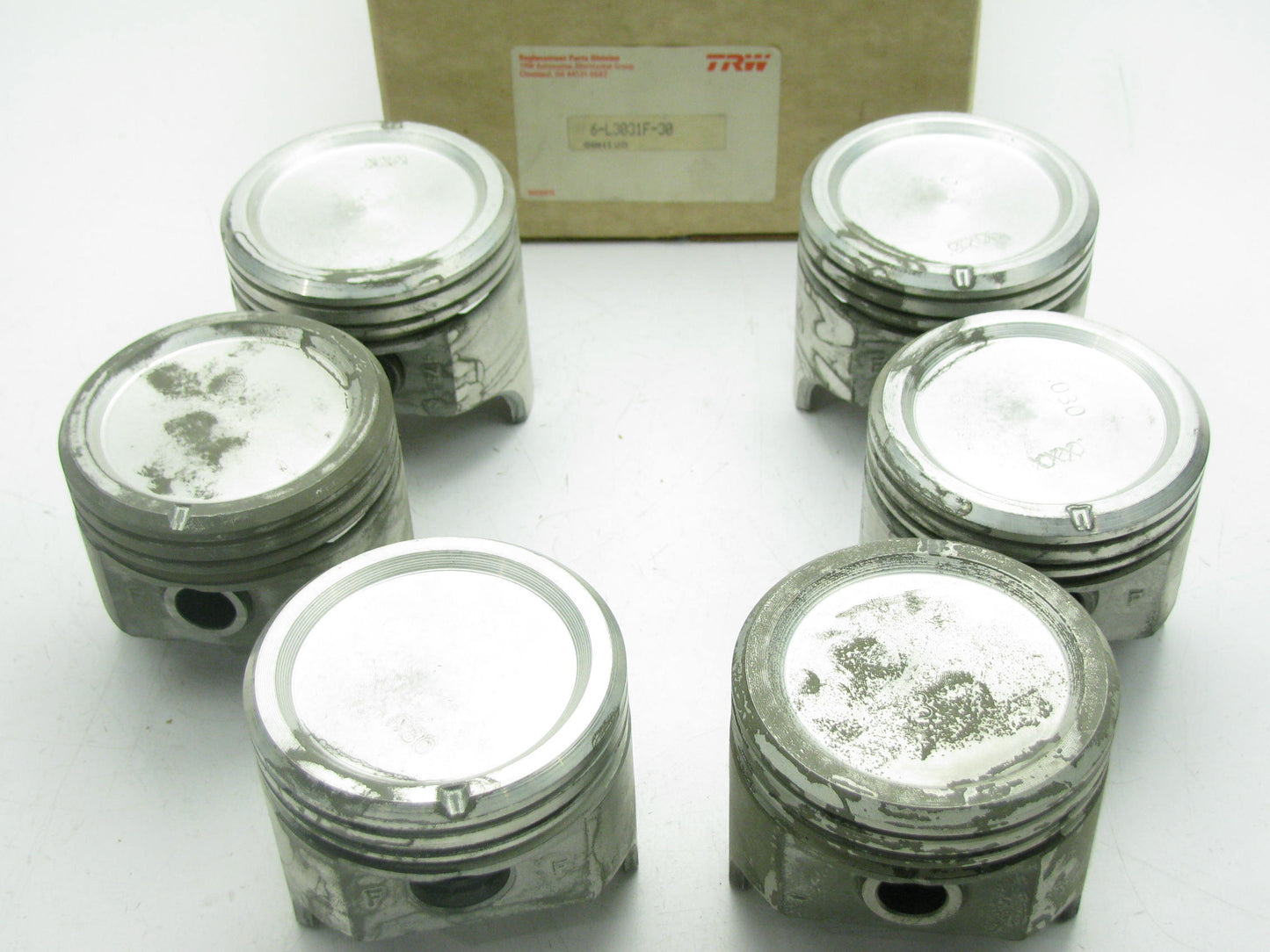 (6) TRW L3031F .030'' O/S V6 Piston Set For 1978-1979  GM 3.3L V6