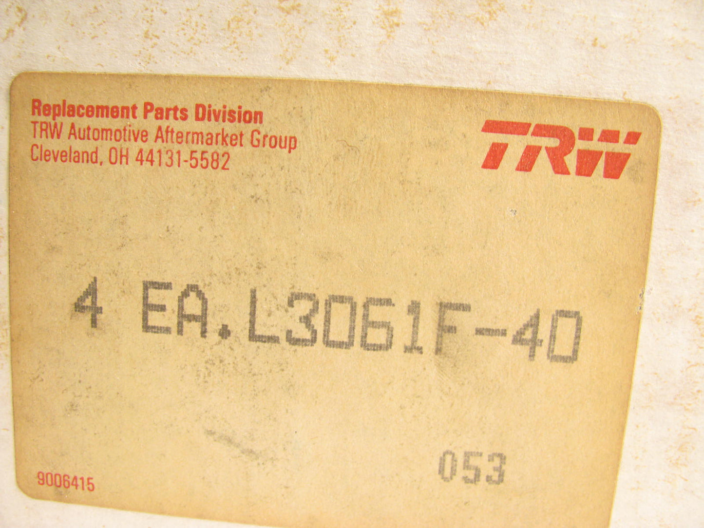 (4) TRW L3061F-40 Left Bank Forged Engine Piston .040'' For 1968-72 Chrysler 340
